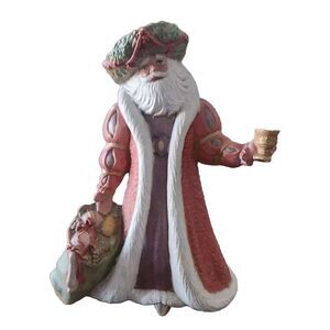 Vintage 90's Old World Ceramic‎ Santa Claus Bag Of Toys Figurine Hand Painted